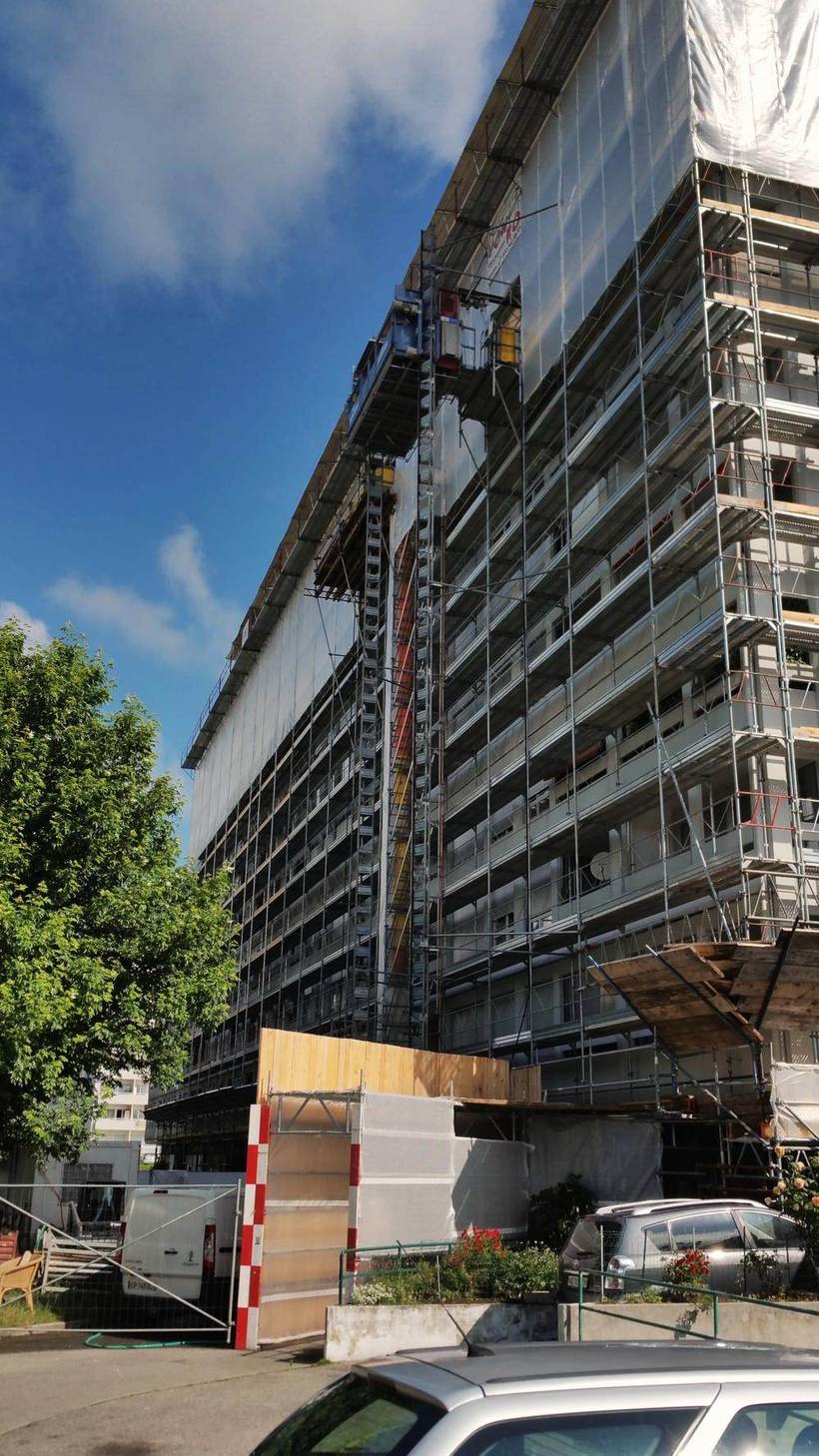 Projet de surélévation d'immeuble — chantier